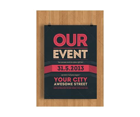 event flyer template psd clean minimal  modern theme