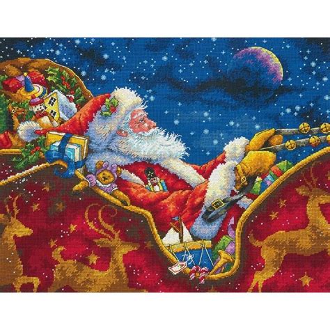 Cross stitch patterns, charting creations. click here to view larger image of Santas Midnight Ride ...