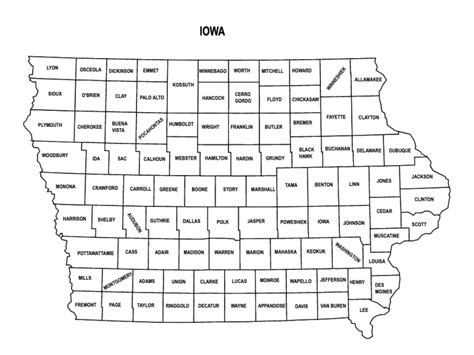 Iowa County Map Editable And Printable State County Maps