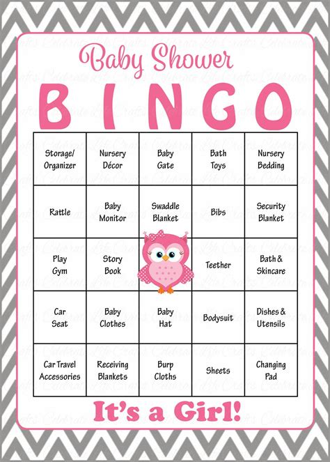 Free Printable Bingo Game For Baby Shower