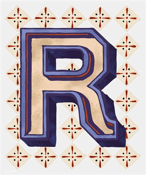 Download Free Vector Of Capital Letter R Vintage Typography Style By