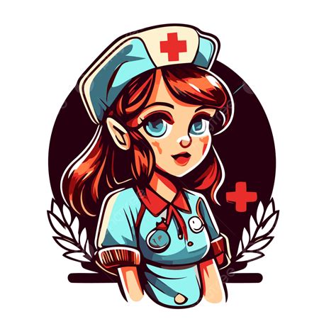 Simbol Perawat Vektor Ilustrasi Clipart Stiker Perawat Pahlawan Elf