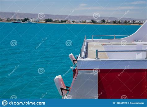 Deck Of Yacht On Azure Sea Water Stock Image Image Of Mediterranean