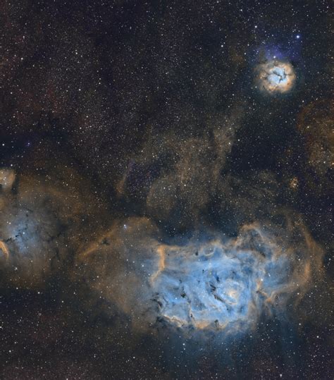 Lagoon And Trifid Nebula In Sho Telescope Live