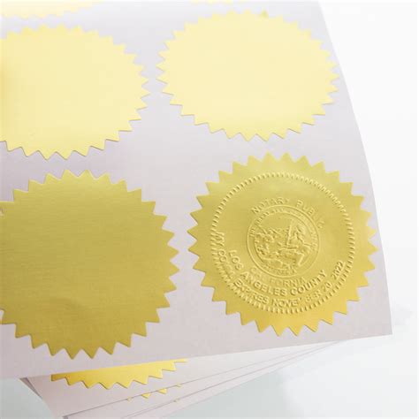 Bazic 2 Gold Foil Notarycertificate Seal Label 42pack Bazic Products