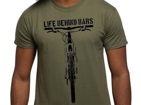 Mens Mountain Bike T Shirt Mtb T Shirt Life Behind Bars T