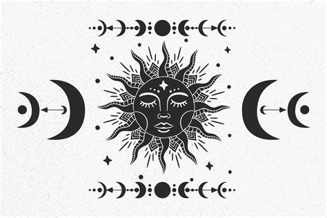 Sun And Moon Svg Boho Svg Celestial Svg Mystical Svg Magic Etsy