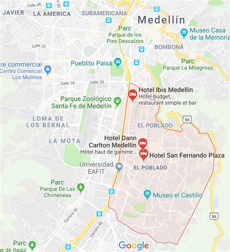 Medellin Neighborhoods Map