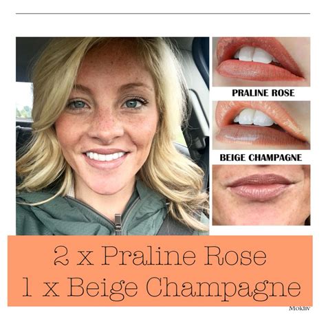 Praline Rose X Beige Champagne X Glossy Gloss Lipsense Neutrallips