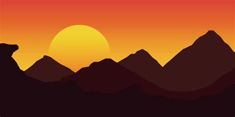 Sunset Flat Mountains Background 3660724 Vector Art At Vecteezy