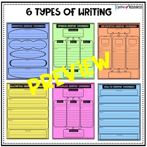 Graphic Organizer Types Of Writing Rockin Resources