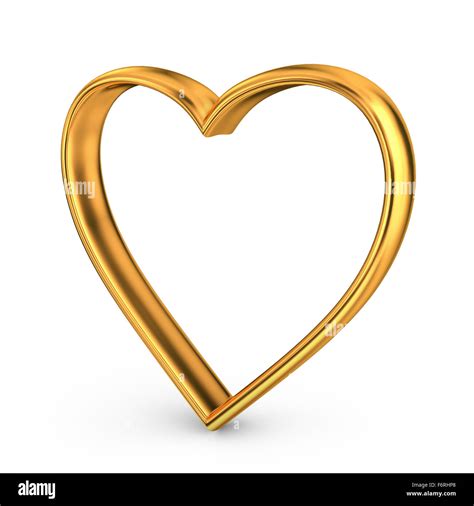 a heart of gold on a white background Stock Photo - Alamy