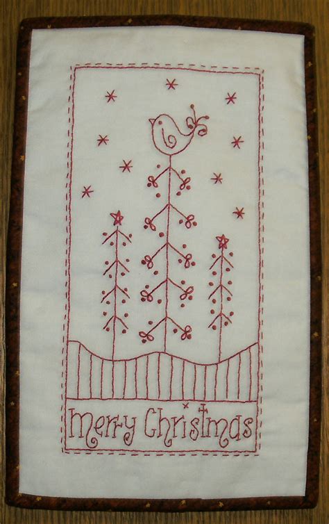 Merry Christmas Stitchery In 2020 Redwork Embroidery Redwork