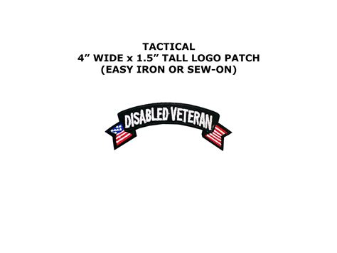 Disabled Veteran Tactical Embroidered Ironsew On Morale Theme Logo