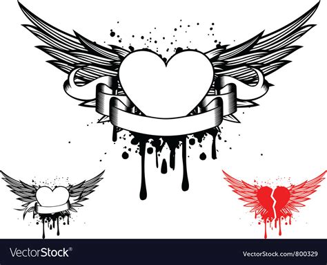 Wings And Heart Royalty Free Vector Image Vectorstock