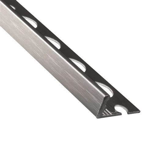 buy genesis aluminium straight edge tile trim brushed silver 10mm x 2 5m x 5 lengths online at