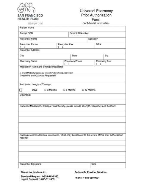 Prior Authorization Form General Request Form Fax Fill Out And Sign