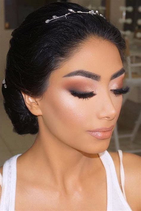 Bumped hairdo, for the bride in need of wedding hairstyles for medium length hair. 45 Wedding Make Up Ideas For Stylish Brides | Wedding ...