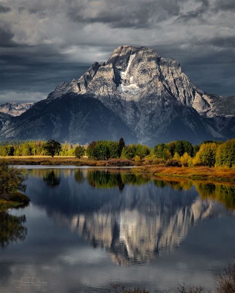 Chunk Of Granite Mt Moran Reflection From Oxbow Bend In The Grand