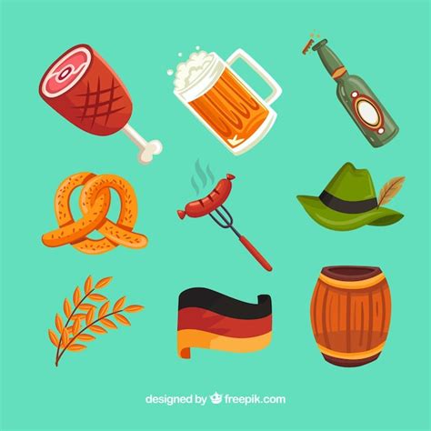 Pack Of Colorful German Elements Vector Free Download