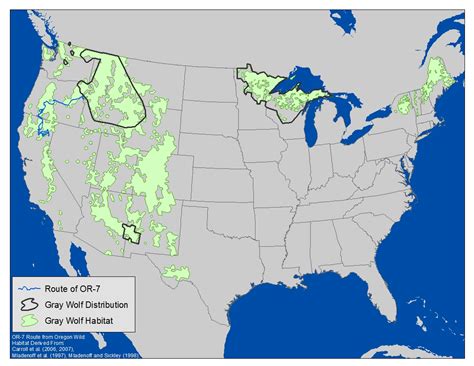 Map Us Gray Wolf Distribution And Habitat