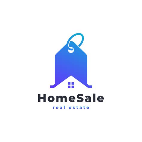 Modern Home Sale Logo. House and Price Tag Sale Logo Combination