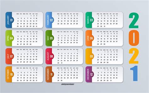 Download Wallpapers 2021 Calendar 4k All 2021 Months Calendar 2021