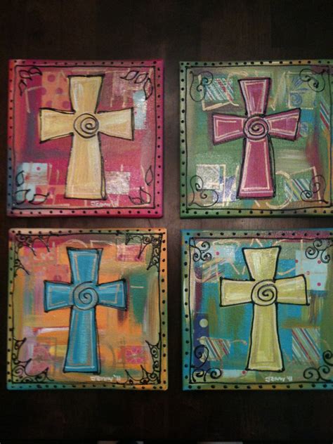 Cute Cross Painting Cross Paintings Cross Art Painting