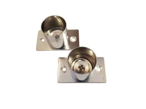 The uks number 1 curtain pole seller. 2 Silver Curtain Rod Recess Brackets 25mm Pole Support ...