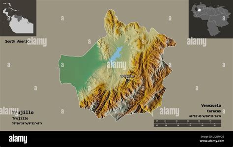 Shape Of Trujillo State Of Venezuela And Its Capital Distance Scale