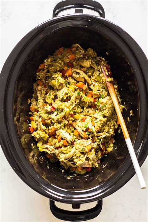 If you have a larger bird, you may need to use a 6 qt crock pot or larger. Healthy Crock Pot Chicken and Rice - Green Healthy Cooking