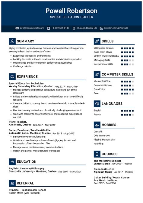 When you write your resume, it is vital that you get everything right, from the organization of the template to the details of your work experience. Special Education Teacher Resume Sample - ResumeKraft