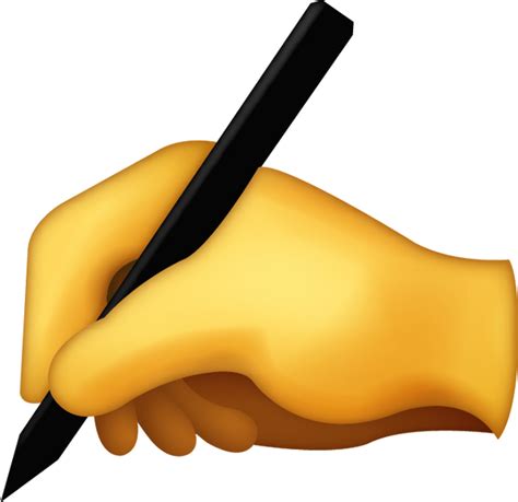 Download Writing Hand Iphone Emoji Icon In  And Ai Emoji Island