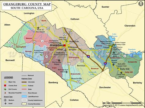 Orangeburg County Map South Carolina