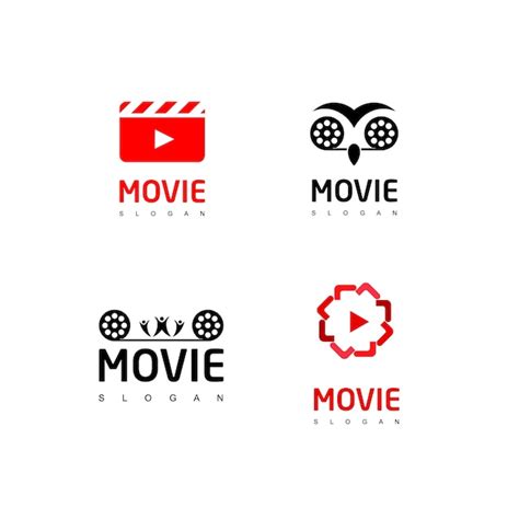 Conjunto De Logotipo De Película Vector Premium