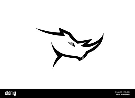 Creative Black Rhinoceros Head Logo Design Vector Symbol Illustration