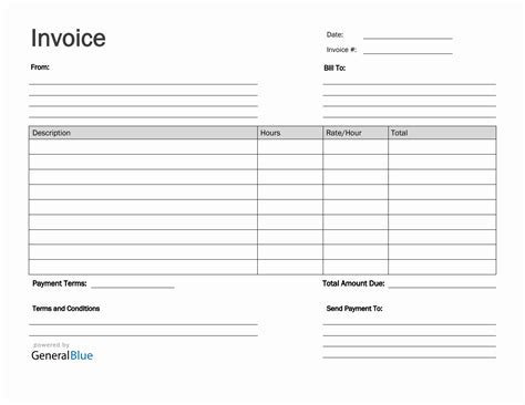 Freelance Hourly Invoice Template In Pdf Simple