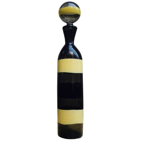 Venini Striped Glass Bottle By Fulvio Bianconi At 1stdibs