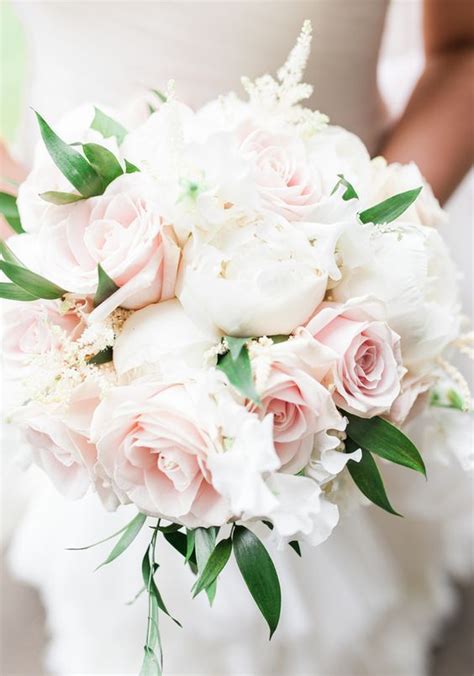 Elegant Dusty Pink And White Wedding Bouquet Rustic Spring Color
