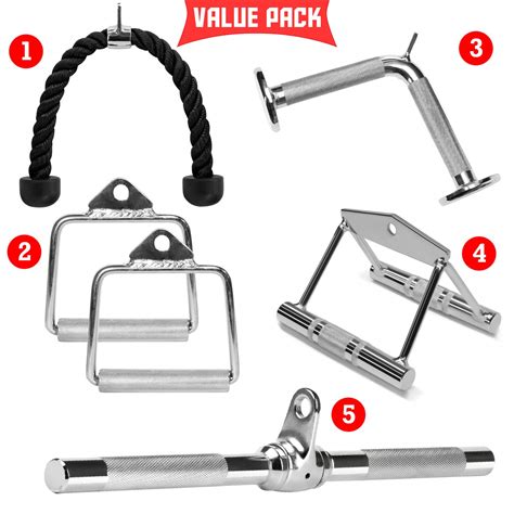 Buy Fitsy® Value Pack Combo Of Straight Lat Bar Seated Row Bar Handle