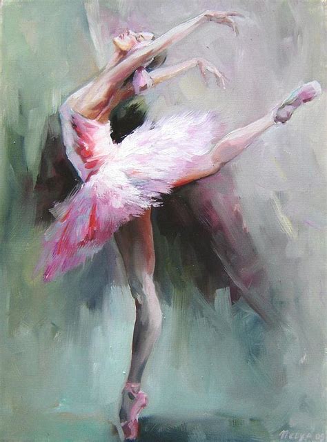 Handmade Abstract Ballerina Dancer Painting Swan Lake Girl