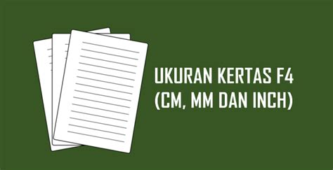 Terdapat 11 ukuran kertas seri b, yaitu: Ukuran Kertas F4 (dalam cm, mm dan inch) pada Microsoft Word