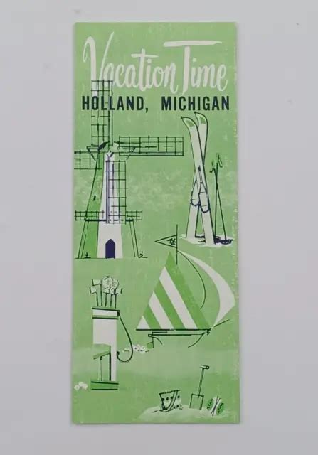 Holland Michigan Vacation Time Vintage Brochure Guide Map Late 1960s 8