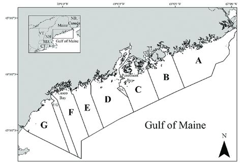 Map Of Maines Lobster Management Zones In Lobster Management Area 1