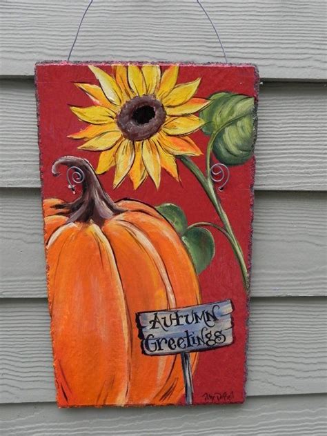 Fall Pumpkins Painting Autumn Painting Night Painting Autumn Art