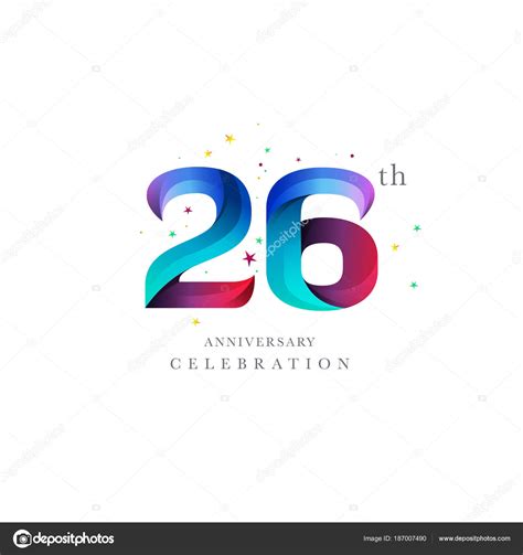 26th Anniversary Logo Design Number Icon Vector Template ⬇ Vector Image