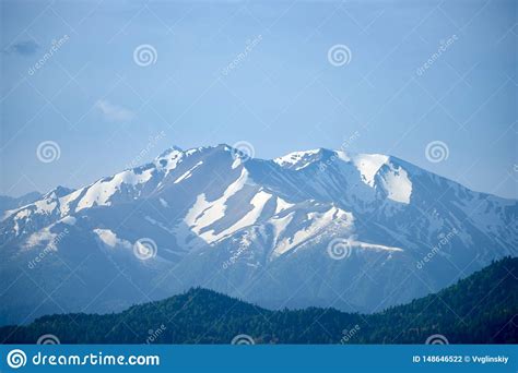Snow Capped Peaks Of The North Caucasus At Sunrise Stock Photo Image