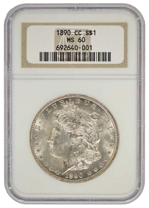 1890 Cc 1 Morgan Silver Dollar Coin Ngc Ms60