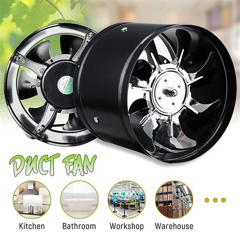 Rutily 8 inch exhaust fan, 60w 110v high speed low noise wall mounted ventilation exhaust shutter fan for bathroom kitchen. 80W duct ceiling air ventilation fan 8 inch pipe exhaust fan inline booster 200mm window ...