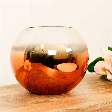 Copper Ball Candle Holder By Dibor